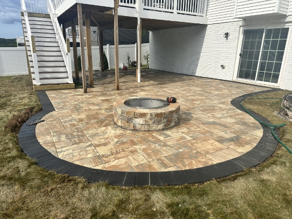 Expertly crafted paver patio with professional installation showcasing attention to detail